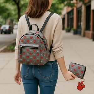 NIB Disney Mickey Mouse Mini Backpack Wallet & Dangle Keychain Gift Set